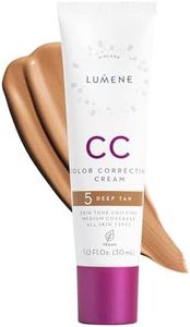 Lumene Color Correcting CC Cream - Lightweight Foundation - Medium Coverage - Redness Reducing Face Makeup for Glowing Complexion - Vegan Formula + Suitable for All Skin Types - Deep Tan (1 fl oz)