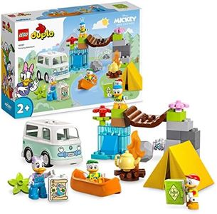 LEGO 10997 Duplo Disney Mickey et Ses Amis L'Aventure au Camping, avec Jouet Voiture, Canoë et Figurine Daisy Duck, Jeu de Construction de Caravane pour Enfants Dès 2 Ans, Filles et Garçons