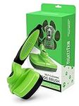 Mighty Paw Dog Slicker Grooming Brush | Self-Cleaning Pet Brush. 100% Stainless Steel Soft Bent Bristles. Great For Removing Hair, Mats, Fur & Tangles. Soft Ergonomic Handle For Extra Comfort (Green)