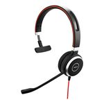 Jabra Evolve 40 UC Mono Headset – Unified Communications Headphones for VoIP Softphone with Passive Noise Cancellation – 3.5mm Jack only – Black