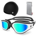 ZIONOR G1 Lite Swimming Goggles and Swim Cap Set Comfortable Anti-fog Swim Goggles for Adult Men Women