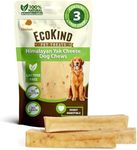 EcoKind Premium Gold Yak Cheese Himalayan Dog Chews, Dog Treats Large Breed, All Natural, High Protein Dog Chew, Chicken, Large - 3 Chews