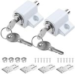 2Pcs White Sliding Patio Lock Sliding Patio Door Latches Set Security Lock Window and Patio Door Window Bolt Sliding Universal Catches