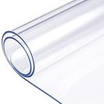 Clear Kitchen Table Covers 1.5mm Thick 34X72 Inch Crystal Conference Table Tablecloth Plastic Vinyl Table Cover Protector for Glass Wood Dining Room Tabletop Heat Resistant Coffee Table Covers