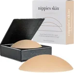 Nippies Non-Adhesive Bra Liner Nipple Covers for Women – Reusable Silicone No-Show Inserts Bra Pad Enhancements with Travel Box - Creme