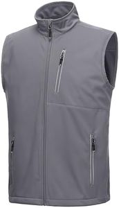 33,000ft Men's Windproof Lightweight Golf Vest Outerwear with Pockets, Softshell Sleeveless Jacket for Running Hiking Sports