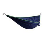 Grand Trunk Trunk Tech Double Hammock, Navy/Green: Strong, Light, and Portable with Carabiners and Hanging Kit - Perfect for Outdoor Adventures, Backpacking, and Festivals