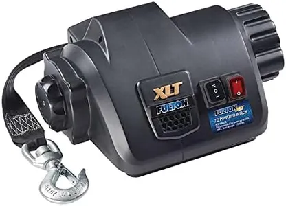 Fulton 500620 XLT Powered Electric Boat Trailer Winch with 15 Foot Winch Strap with Hook, 7,000 lbs. Capacity, Wireless Remote Included