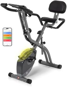 Folding Exercise Bike with Train App, Upright and Recumbent Foldable Stationary Bike is The Perfect Workout Bike for Home Use for Men, Women (Grey with Bluetooth)