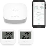 Smart Wireless Temperature/Humidity Sensor Wide Range (-22 to 158 Degrees) for Freezer Fridge Monitoring Pet Cage/Tank Monitoring Smartphone Alerts, Works with Alexa IFTTT, 2 Pack - Hub Included