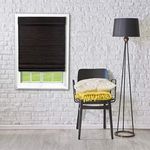 Radiance Cordless Bamboo Roman Shades for Windows - Flatweave Bamboo Blinds for Reduce Bright Light - Easy to Lift & Fold Up Window Shades - Espresso - 23 in. W x 48 in. L - (02208823E)