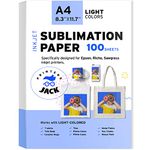 Sublimation Paper - Heat Transfer Paper 100 Sheets 8.3" x 11.7" for Any Epson HP Canon Sawgrass Inkjet Printer with Sublimation Ink for T Shirt Mugs DIY