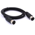 DIN 6 PIN Cable Male to Male 6pin MIDI Cable Adapter for Synthesizer Microphone Keyboard Instrument and Home Music Studio (1 Meter)