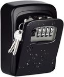 Key Lock Box, Wall Mounted Lockbox for Keys, 4-Digit Combination Lock Box Resettable, 5 Keys Capacity Safe Lock Box for Keys Outdoor Indoor Home Garage Real Estate