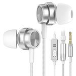 Earphones Wired In-Ear Headphones with Microphone and Pure Sound, Wired Earbuds with Strong Bass and Noise Isolating, 3.5mm Earphones for Samsung, Android,Tablet, iPad, MP3, 3.5mm Devices