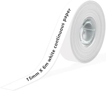 Phomemo 1 Roll D30 Adhesive White Continuous Thermal Label Paper 1/2 in X 20 Ft (15mm X 6m) Black on White, for Phomemo D30/D35 Label Maker, for Home Office School Organization, Gift for Decoration
