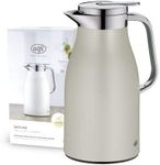 ALFI Thermos Flask, Stainless Steel Plastic Glass, Silver Lining, 1 Litre