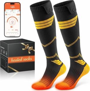 Heated Socks with APP Control, Rechargeable Battery Powered Heated Socks for Men Women, Electric Foot Warmers with 4 Heat Levels, Washable Winter Thermal Sock for Skiing Hunting Hiking Camping