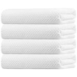 HOMEXCEL Bath Towel Set Pack of 4, 30 x 60 Inches Large Microfiber Bath Towels, Soft, Absorbent, and Quick Dry Towels for Bathroom, Pool, Beach, Swim, and Yoga, Large Bathroom Towels, White