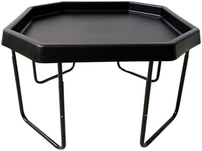 Learning Through PLAYtrays Classic TUFF Tray Table Large Set, Black 35.4" Textured Sensory Play Tray with Stand, Indoor Sensory Table, Classroom Activity Table for Kids, Sand and Water