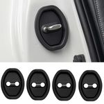 SIMMON AUTOHUB 4 Pcs Car Door Latch Protective Covers for Thar Roxx 2026 Year Onwards All Models of Mahin-dra Car Shock Absorption Pads Universal Guard Door Lock Cover (Black)