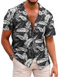 COOFANDY Men's Hawaiian Floral Shirts Loose Fit Tropical Holiday Beach Shirts