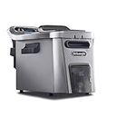 De'Longhi D44528DZ Livenza Dual Zone Digital 4.5L Deep Fryer with Easy Clean Drain System, Stainless Steel, silver