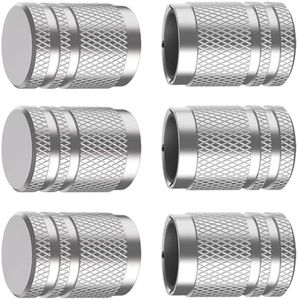 Tire Valve Stem Caps - (6 pcs), Tire Caps, Tire Valve Caps,Metal Valve Stem Caps, Valve Stem Cap,Universal Fit for Car/Motorcycles/Bikes/Trucks, Anti-Corrosion (Silver)