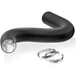 HG POWER 3 Inch Dryer Vent Hose, 8Ft PVC Silencer Hose Duct Flexible Ducting Hose Noise Reducer Hose for Inline Duct Fan（75mm-2.5M