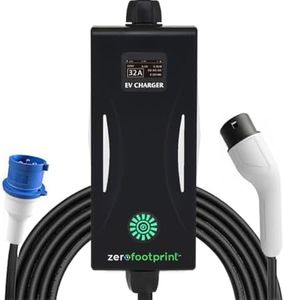 ZFP ZeroFootprint 7.4 kW Portable EV Charger for Cars | 32A Adjustable Current | Single Phase | Display | Multiple Protections | IP67 Waterproof | Upto 5 Year Warranty