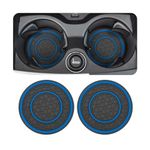 XINLIYA 2 Pack Car Coasters for Cup Holder, 2.75 Inch No-Slip Anti Dust Insert Coaster, Universal Auto Waterproof Coasters Silicon Insulation Cup Mats for Woman Man, Suit for Vehicle Interior（Blue）