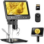 Opqpq ODM701 7" LCD Digital Micrscope, Full View Coin Microscope with Screen, Coin Magnifier with Light, Magnifying Glass for Collectors, Micro Soldering Microscope for Electronics Repair, 11" Stand