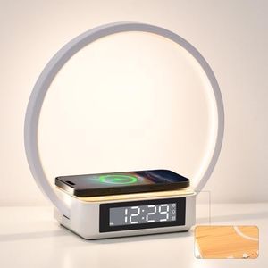 WILIT Bedside Lamp Alarm Clock Wireless Charger