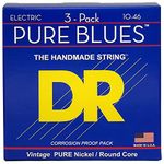 DR Strings PHR-10 Pure Blues - Electric Guitar Strings, 10-46, 3-Pack