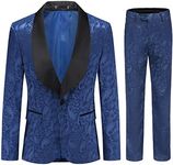 YFFUSHI Men's 2 Piece Jacquard Suit