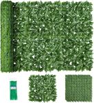 Artificial Ivy Fence Screen, 5m x 1m Garden Privacy Fence Screen, Artificial Hedge Roll with Faux Ivy Leaves, UV Fade Protected Decoration for Garden, Balcony, Outdoor with 50 Free Nylon Ties