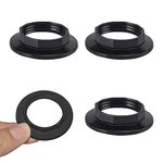 4pcs Lamp Shade Reducer Ring E14 Converter,E14 Lamp Shade Adaptor Rings Light Shade Reducer Ring,Lampshade Ring Converter,Light Fitting Lampshade Washer Adaptor Converter for Light Fixture(Black)