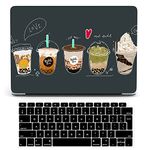 Bandless Case Compatible with MacBook Pro 13 inch 2020 2019 2018 2017 2016 Models A2338 M1 A2289 A2251 A2159 A1989 A1706 A1708,Protective Plastic Hard Shell and Keyboard Cover Skin-Bubble Tea