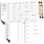 Baby First Food Tracker, Magnetic Meal Planner, Fridge Grocery Shopping List Chart (3 in 1) - Dry, Erase Menu Planner, Strong Stickiness on Refrigerator - 11.6”x8.2”, Gray- Baby's Led Weaning Supplies