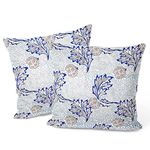 Berkin Arts Decorative Square Throw Pillow Covers Farmhouse Cushion Cases Designed of Art Flower Floral,Polyester Blend. Pack of 2, 18x18 Inch. for Sofa (Apple by William Morris)