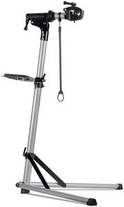 Urban Deco Bike Repair Stand Premium Aluminum Bike Stand for Maintenance, 110lbs Capacity, Height-Adjustable, 360° Rotatable Clamp, Tool Tray Included (Silver)