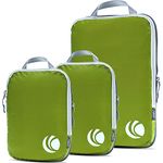 Cipway Compression Packing Cubes Set, Ultralight Expandable Travel Organizers for Carry on Luggage (Green 3pcs)