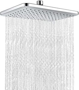 Alcachofa de Ducha con Filtro, 360° Alcachofa de Ducha Cuadrada de Techo Lluvia, Rociador Ducha Acero Grande Rectangular Ahorro Agua, Cabezal Ducha Moderna para Piscina y Baño