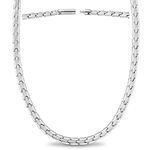 MagnetRX® Titanium Magnetic Necklace – Ultra Strength Magnetic Necklaces for Men & Women – Effective Titanium Necklace with 62 Magnets (Silver, 55 Centimeter)