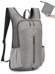 Arvano Hiking Backpack Foldable Backpack Lightweight Backpack 10L Small Rucksack for Men Women, Mini Backpack Packable for Walking Cycling Travel Outdoor Daypack (Grey)