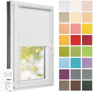 Estika Tende a rullo traslucida per interni - Bianco - 30l x 120A cm - Tende a rullo senza forare per finestre e porte, Tenda a rullo