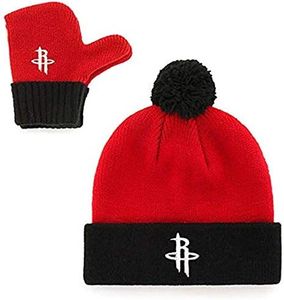 47 Houston Rockets Infant/Toddler Bam Bam Beanie Hat POM and Glove Gift Combo - NBA Baby Knit Cap/Mittens