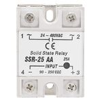 Solid State Relay-SSR-25 AA 25A Solid State Relay Module SSR AC-AC Input 90-250V AC Output 24-480V AC