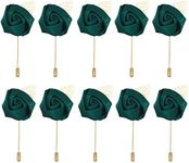 10pcs Wedding Lapel Flower Pin Rose for Man Suit Decoration - - Medium