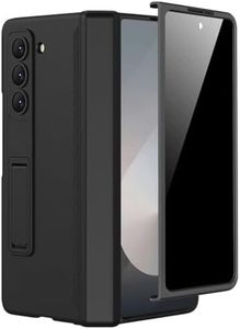 Miimall for Samsung Galaxy Z Fold 6 Case with Privacy Screen Protector, [Anti Spy] Built-in Adjustable Kickstand & Magnetic Hinge Protection Full-Body Protective Case for Galaxy Z Fold 6 5G Black